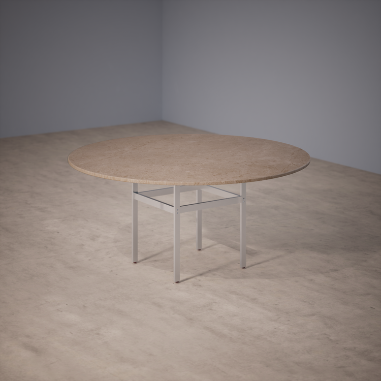 Round Dinner Table: Travertine